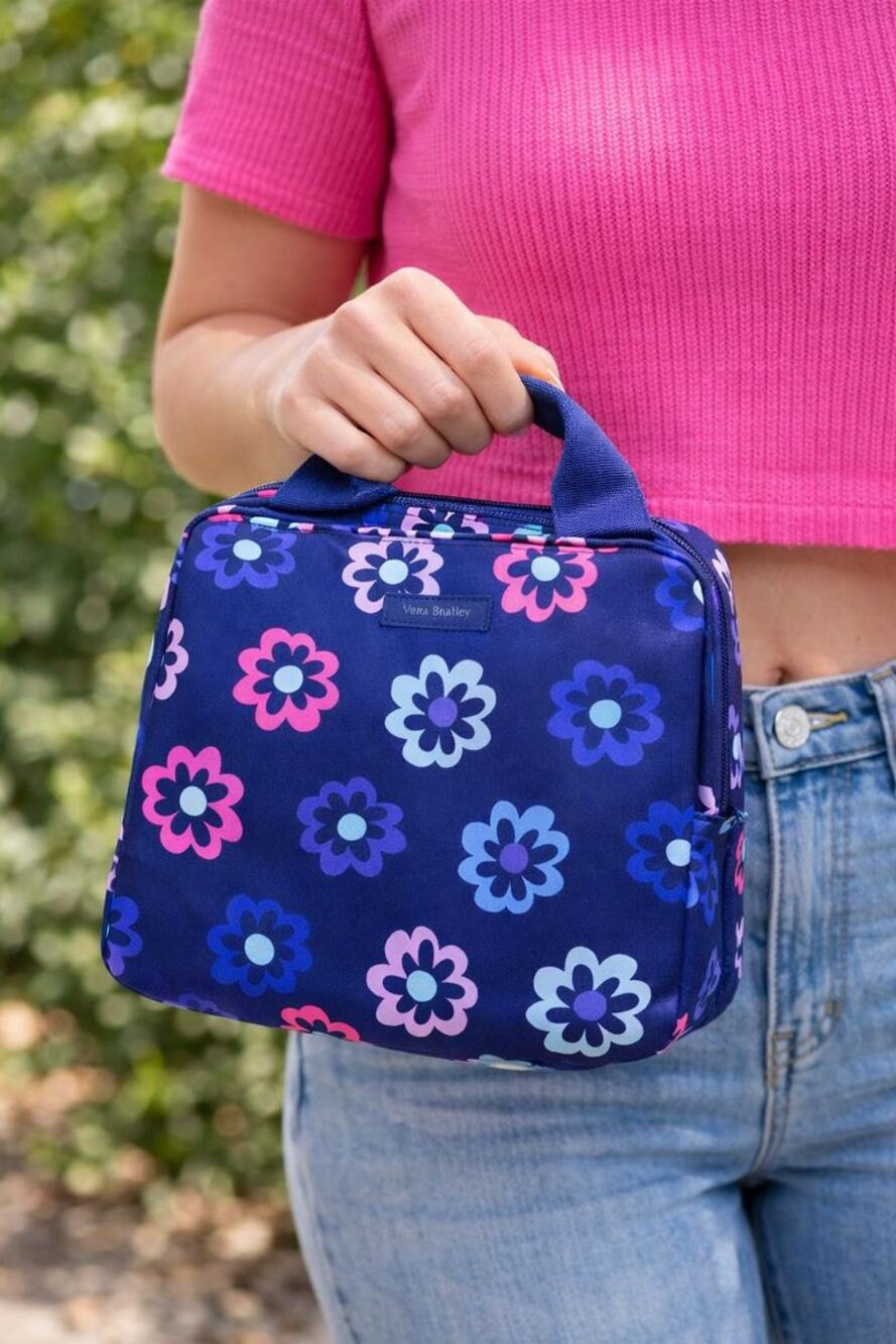 Vera Bradley Lunch Bag Tote Floral Navy Pink Blue Insulated Cooler School Work